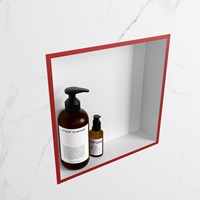 EASY Nis 29,5x29,5cm in solid surface kleur Fire | Talc. 1 vak  geschikt voor in- of opbouw-2