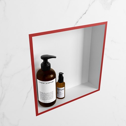 EASY Niche Murale 29,5x29,5cm solid surface couleur Fire / Talc. 1 compartiment adapté pour une installation encastrée ou en saillie.-2
