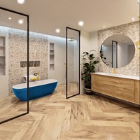 ROCK Freistehende Badewanne 170x70cm farbe Jeans / Talc.-3
