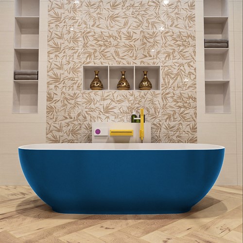 ROCK Freistehende Badewanne 170x70cm farbe Jeans / Talc.-2