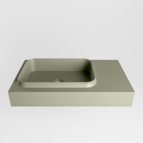 RIDGE Army Lavabo sospeso à parete solid surface 81cm. Posizione lavabo Sinistra.-2