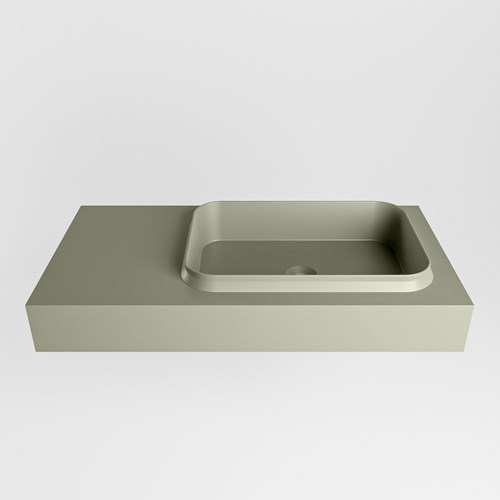 RIDGE Army vrijhangende solid surface wastafel 90cm. Positie wasbak rechts.-2