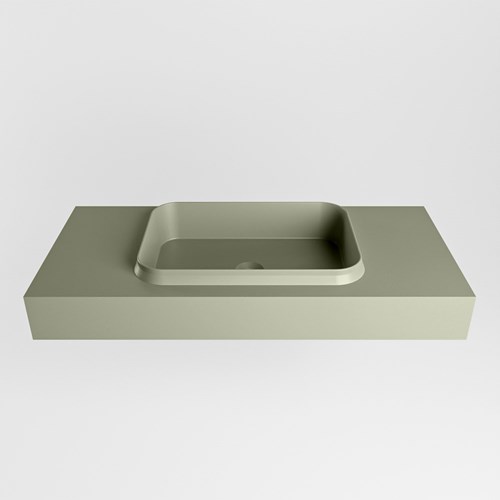 RIDGE Army Lavabo sospeso à parete solid surface 100cm. Posizione lavabo Centro.-2