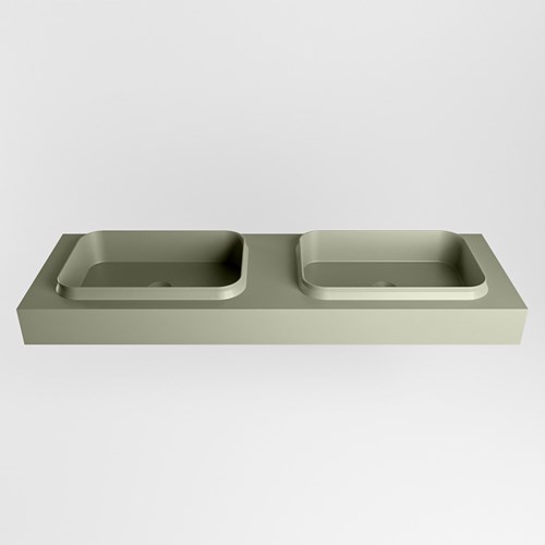 RIDGE Army vrijhangende solid surface wastafel 151cm. Positie wasbak dubbel.-2