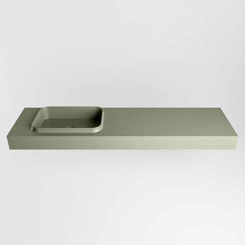RIDGE Army Lavabo sospeso à parete solid surface 170cm. Posizione lavabo Sinistra.-2