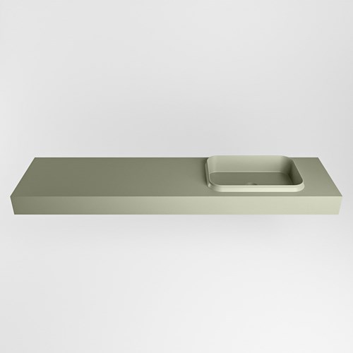 RIDGE Army Lavabo mural solid surface 180cm. Position lavabo Droite.-2