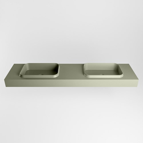 RIDGE Army vrijhangende solid surface wastafel 190cm. Positie wasbak dubbel.-2