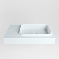 RIDGE Clay vrijhangende solid surface wastafel 81cm. Positie wasbak rechts.-2