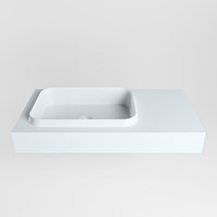 RIDGE Clay freihängend Waschtisch aus solid surface (mineralwerkstoff) 91cm. Waschbeckenposition Links rand 12cm hoch.-2