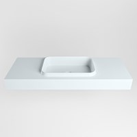 RIDGE Clay freihängend Waschtisch aus solid surface (mineralwerkstoff) 120cm. Waschbeckenposition Mittig rand 12cm hoch.-2