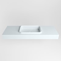 RIDGE Clay vrijhangende solid surface wastafel 131cm. Positie wasbak midden.-2