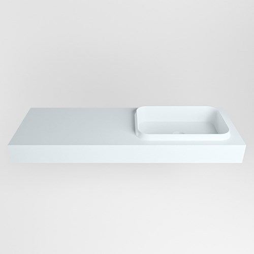 RIDGE Clay Lavabo mural solid surface 131cm. Position lavabo Droite.-2