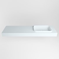 RIDGE Clay vrijhangende solid surface wastafel 161cm. Positie wasbak rechts.-2