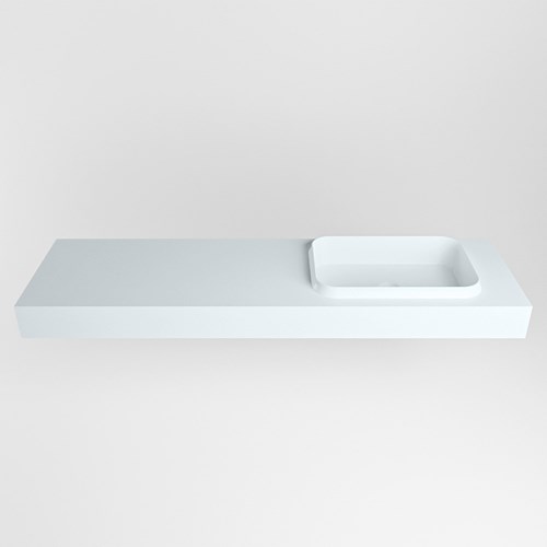 RIDGE Clay vrijhangende solid surface wastafel 161cm. Positie wasbak rechts.-2