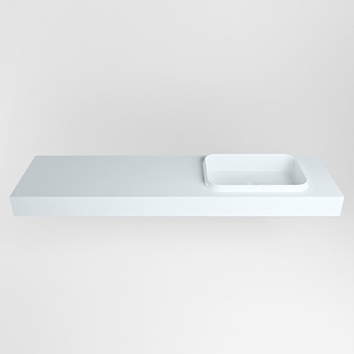 RIDGE Clay vrijhangende solid surface wastafel 170cm. Positie wasbak rechts.-2