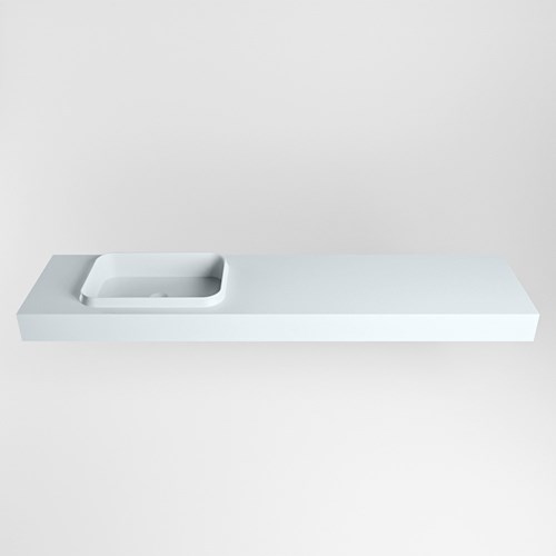RIDGE Clay freihängend Waschtisch aus solid surface (mineralwerkstoff) 190cm. Waschbeckenposition Links rand 12cm hoch.-2