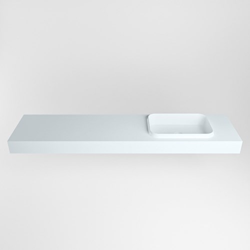 RIDGE Clay vrijhangende solid surface wastafel 190cm. Positie wasbak rechts.-2