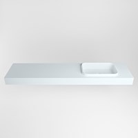 RIDGE Clay Lavabo sospeso à parete solid surface 191cm. Posizione lavabo Destra.-2