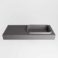 RIDGE Dark Grey Lavabo sospeso à parete solid surface 110cm. Posizione lavabo Destra.-2