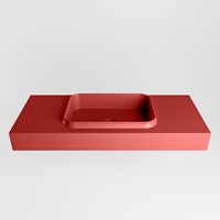 RIDGE Fire vrijhangende solid surface wastafel 111cm. Positie wasbak midden.-2