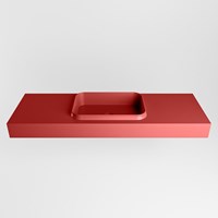 RIDGE Fire Lavabo sospeso à parete solid surface 141cm. Posizione lavabo Centro.-2