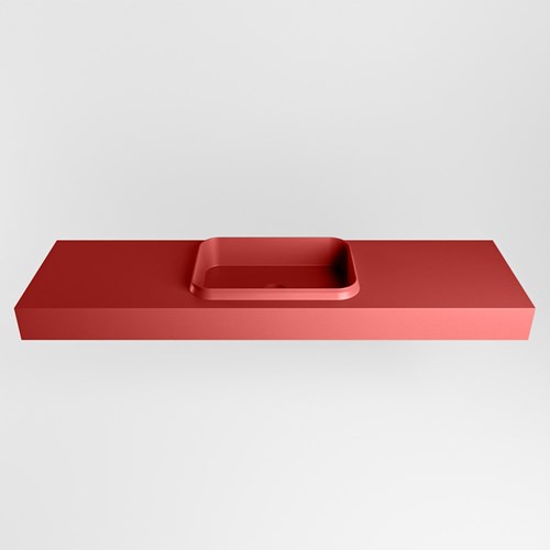 RIDGE Fire vrijhangende solid surface wastafel 161cm. Positie wasbak midden.-2