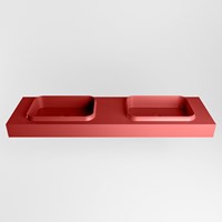 RIDGE Fire Lavabo sospeso à parete solid surface 170cm. Posizione lavabo Doppio.-2