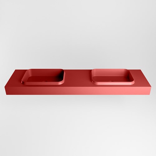 RIDGE Fire vrijhangende solid surface wastafel 191cm. Positie wasbak dubbel.-2