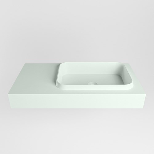 RIDGE Greey vrijhangende solid surface wastafel 90cm. Positie wasbak rechts.-2
