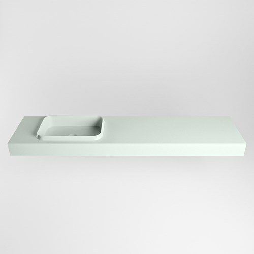 RIDGE Greey vrijhangende solid surface wastafel 190cm. Positie wasbak links.-2