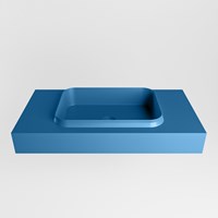 RIDGE Jeans freihängend Waschtisch aus solid surface (mineralwerkstoff) 91cm. Waschbeckenposition Mittig rand 12cm hoch.-2