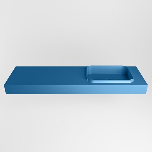 RIDGE Jeans vrijhangende solid surface wastafel 161cm. Positie wasbak rechts.-2