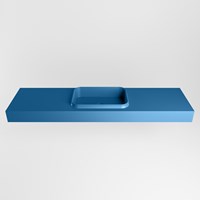 RIDGE Jeans freihängend Waschtisch aus solid surface (mineralwerkstoff) 170cm. Waschbeckenposition Mittig rand 12cm hoch.-2
