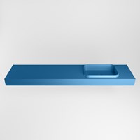 RIDGE Jeans Lavabo sospeso à parete solid surface 200cm. Posizione lavabo Destra.-2