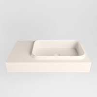RIDGE Linen Lavabo sospeso à parete solid surface 80cm. Posizione lavabo Destra.-2