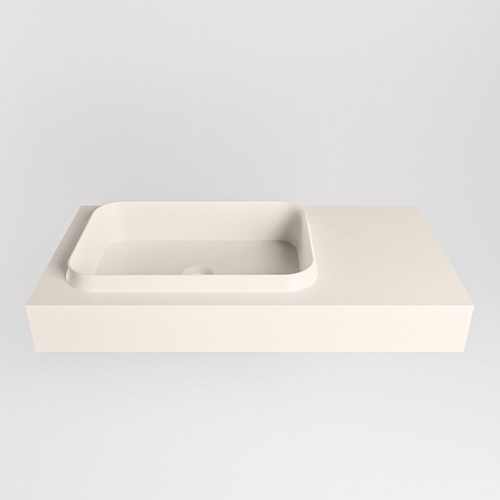 RIDGE Linen vrijhangende solid surface wastafel 91cm. Positie wasbak links.-2
