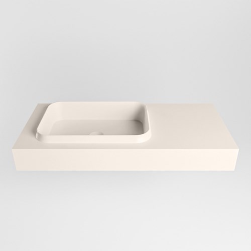RIDGE Linen Lavabo sospeso à parete solid surface 100cm. Posizione lavabo Sinistra.-2