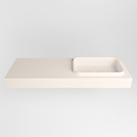 RIDGE Linen Lavabo sospeso à parete solid surface 131cm. Posizione lavabo Destra.-2