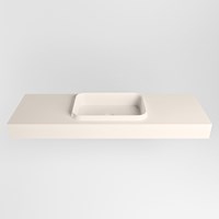 RIDGE Linen vrijhangende solid surface wastafel 141cm. Positie wasbak midden.-2