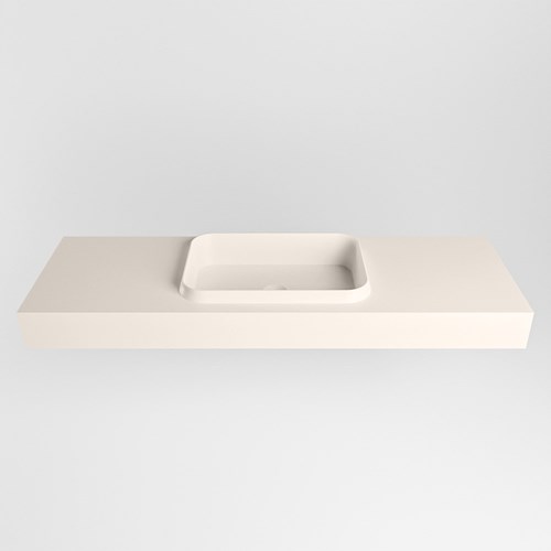 RIDGE Linen vrijhangende solid surface wastafel 141cm. Positie wasbak midden.-2