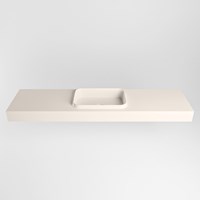 RIDGE Linen vrijhangende solid surface wastafel 181cm. Positie wasbak midden.-2