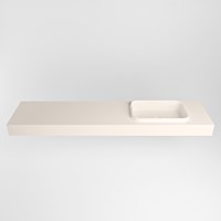 RIDGE Linen Lavabo sospeso à parete solid surface 191cm. Posizione lavabo Destra.-2