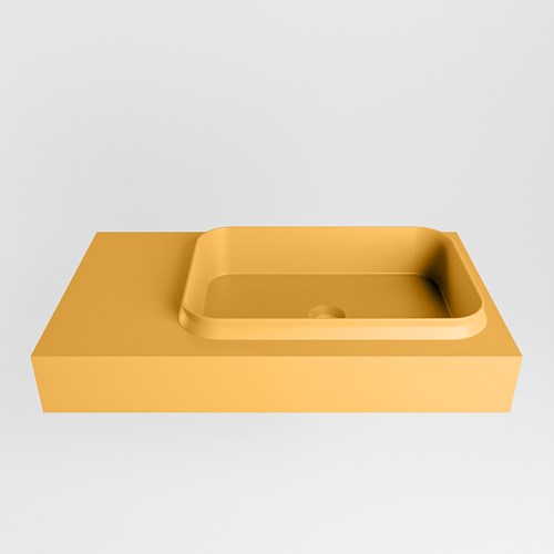 RIDGE Ocher Wall-Hung Basin solid surface 80cm. Position basin Right.-2
