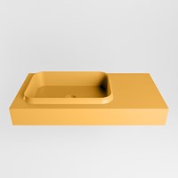 RIDGE Ocher vrijhangende solid surface wastafel 90cm. Positie wasbak links.-2
