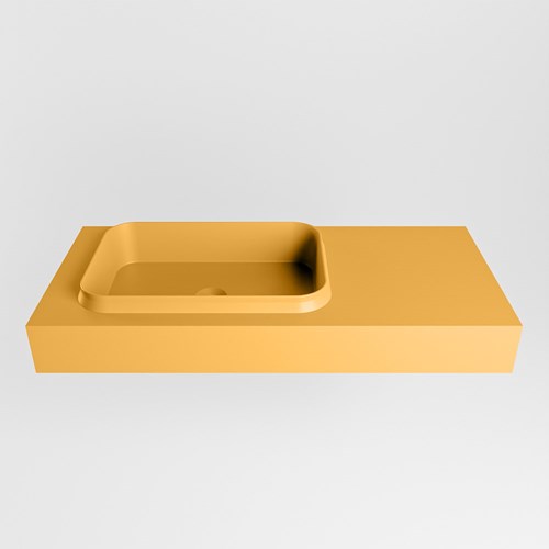 RIDGE Ocher Lavabo mural solid surface 101cm. Position lavabo Gauche.-2