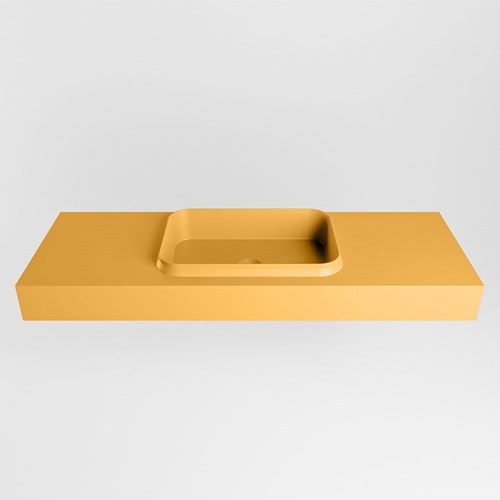 RIDGE Ocher Lavabo sospeso à parete solid surface 130cm. Posizione lavabo Centro.-2
