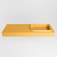 RIDGE Ocher Lavabo mural solid surface 131cm. Position lavabo Droite.-2