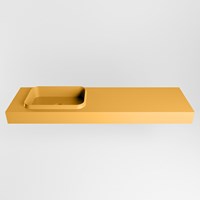 RIDGE Ocher vrijhangende solid surface wastafel 161cm. Positie wasbak links.-2
