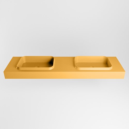 RIDGE Ocher Wall-Hung Basin solid surface 180cm. Position basin Double.-2