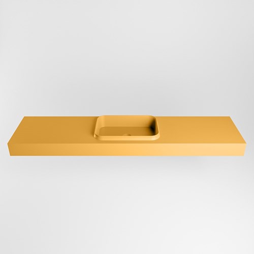 RIDGE Ocher Lavabo sospeso à parete solid surface 191cm. Posizione lavabo Centro.-2